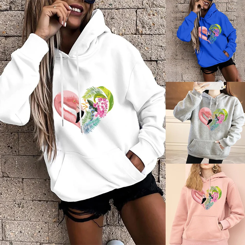 

Women's Harajuku Hoodie Small Fresh Print Ladies Casual Long Sleeve Sports Hoodie Girls Pullover Fashion Sweatshirt Tops