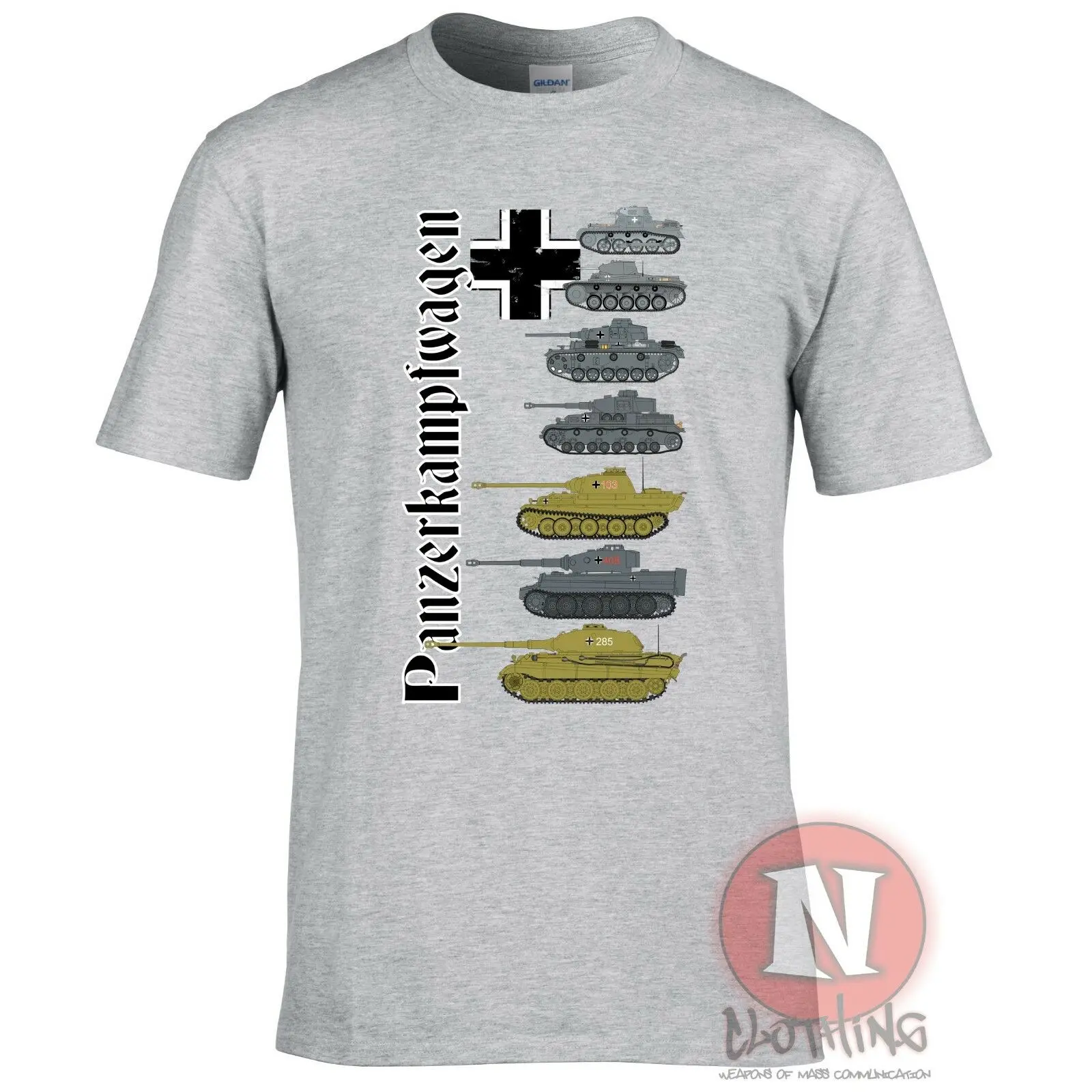 Panzerkampfwagen WW2 German military history Men T-shirt World Tanks armour Tshirt