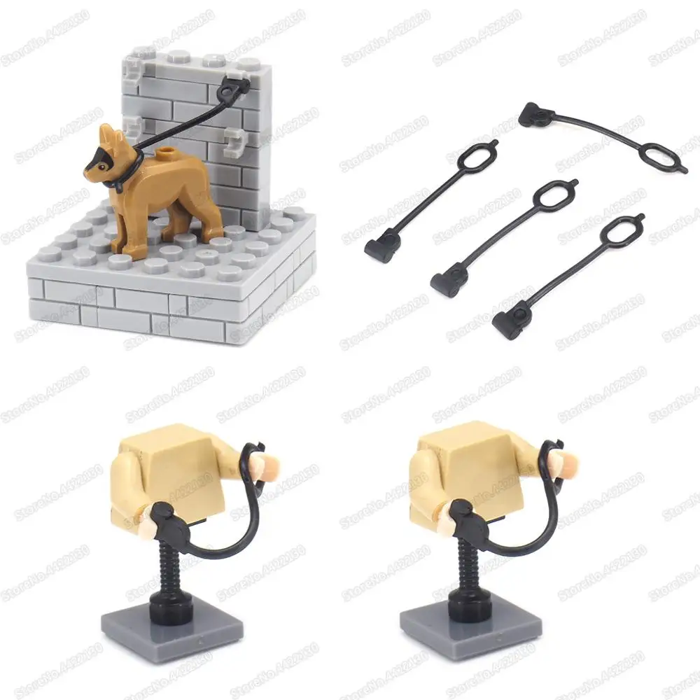 Ausrüstung Armee Hund Leine Gebäude Block Modell Moc Military Figuren WW2 Tier Partner Szenen Kind Weihnachten Geschenke Diy Ziegel Spielzeug