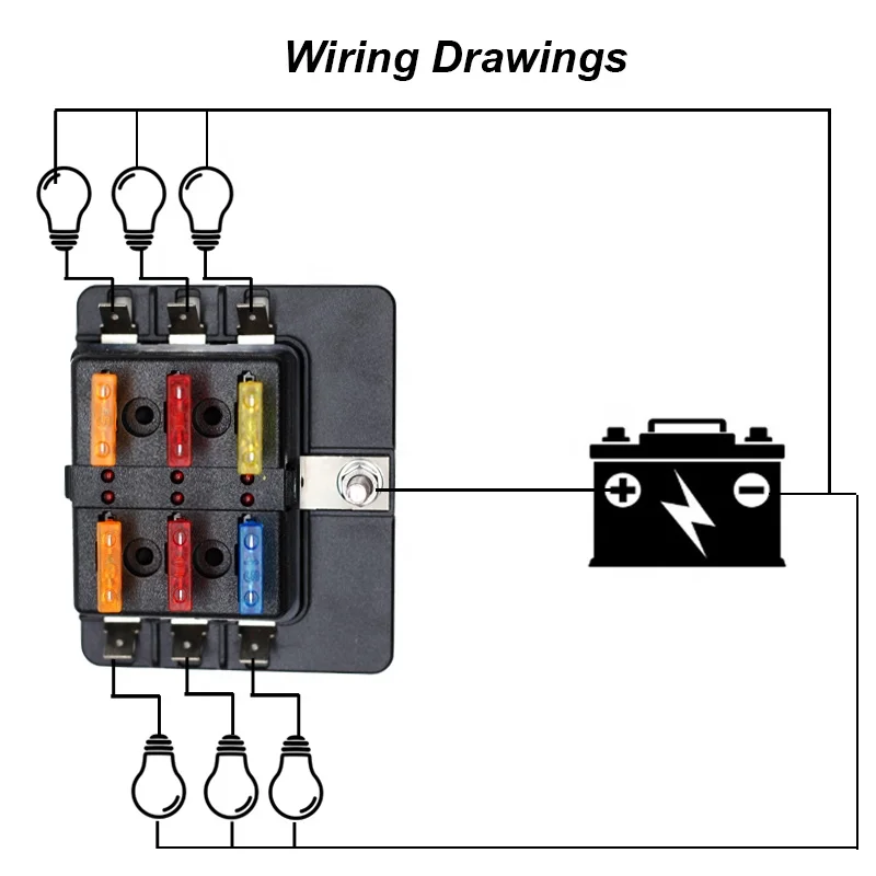 6 Way Blade Fuse Box mit LED-Licht Anzeige & Schutz Abdeckung Halter Standard Schaltung Sicherung Halter Box Block für auto Boot