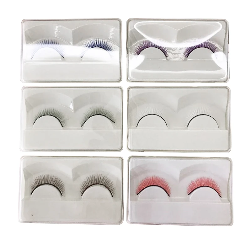 One Pair 4D BJD doll eyelashes with 8 different colors black, brown, white, blue, red, yellow, purple and green doll accessories