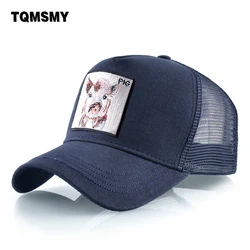 Embroidered Pig pattern Baseball Cap men Mesh Snapback cap summer sun hats for women Hip Hop cap Visor Trucker Hat bone