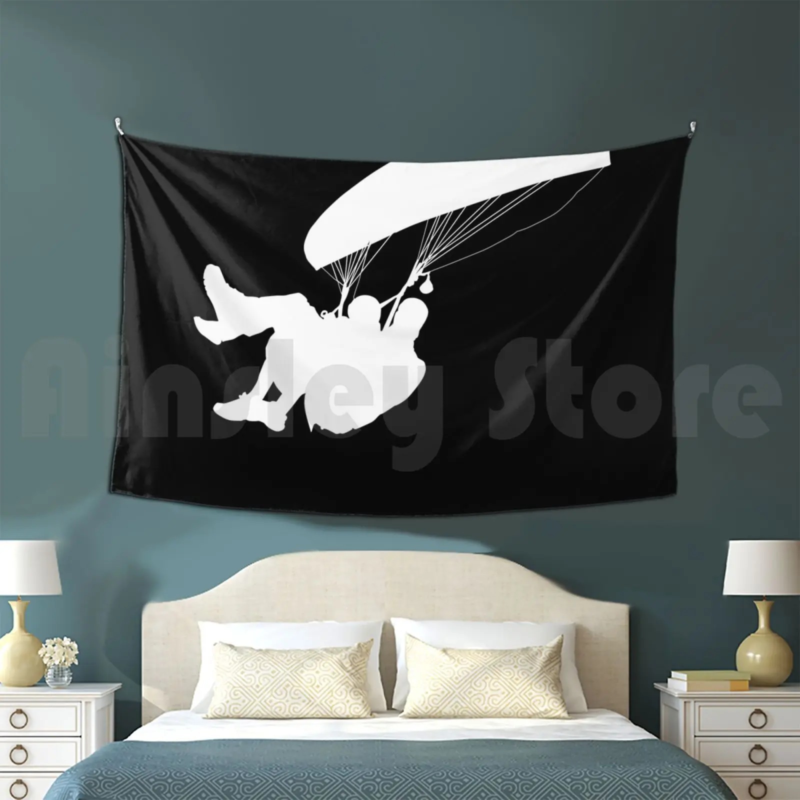 Paragliding Tapestry Living Room Bedroom Cliff Parachute Glider Outdoor Dishes Jumping Airplane Sport Idea