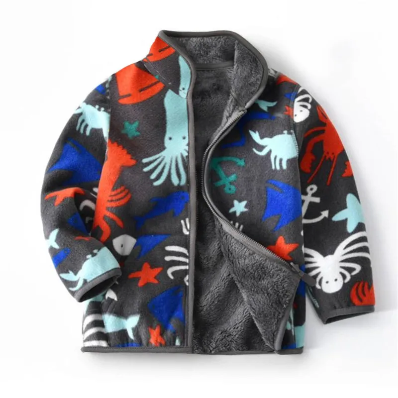 2-6T Blumen Alle Gedruckt Neue Mädchen Outwears Fleece für Winter Herbst Baby Jacken Mäntel Blumen Kinder Mädchen jacke – Detail 9