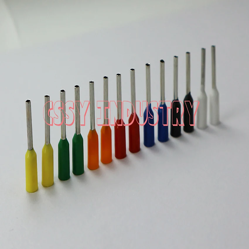 100pcs/Pack E0306 E308 E0506 E0508 E0510 E0512 E7506 E7508 E7510 Insulated Ferrules Terminal Block Cord End Wire Connector
