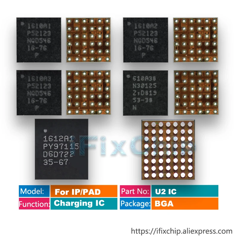 1pcs Original U2 tristar USB IC Chip 1612A1 610A3B 1610A3 1610A2 1610A1 For iphone 11 pro max XS XR X 8 7 6s 6 plus 5s 5c U2 IC