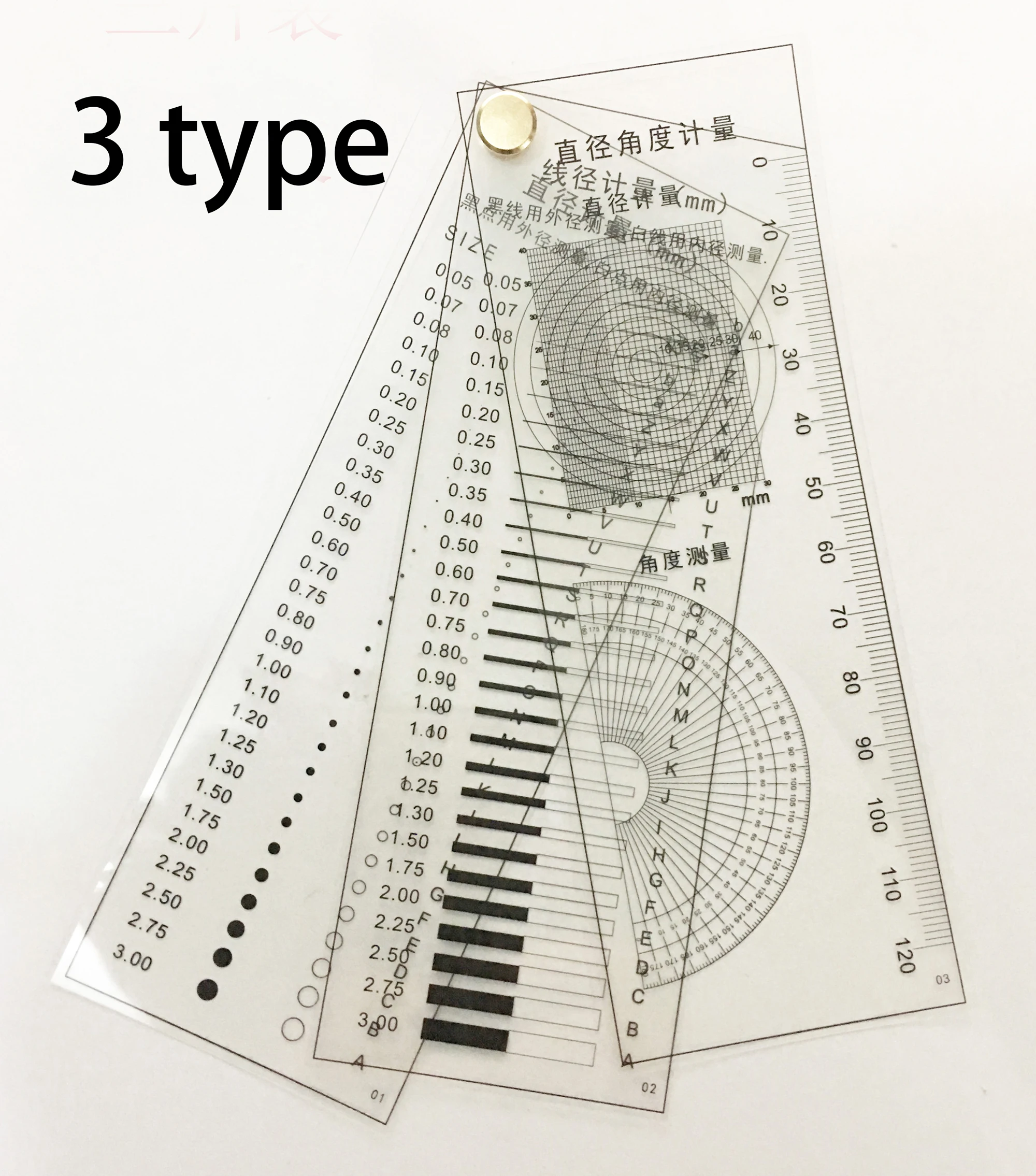 1sets Gauge Point Gauge Transparent Film Stain Card Comparison Card Stain Crack Contrast PET Dot Line Surface Quality Inspection