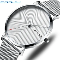 Men’s Watches CRRJU Fashion Casual Quartz Watch Men Business Waterproof Analog Wrist Watch Male Clock Relogio Masculino