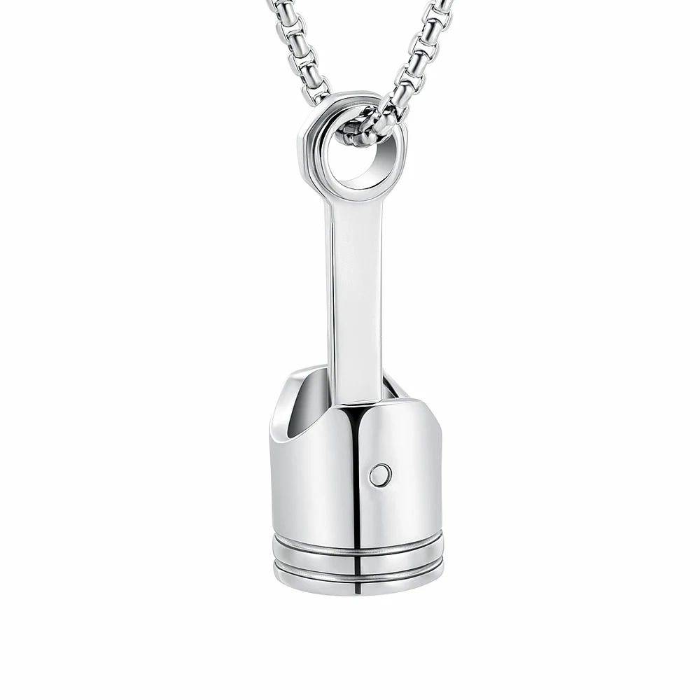 Car Parts Keepsake Pendant 316L stainless Steel Piston Cremation Urn Jewelry Hold Ashes For Women Men Memorial Necklace