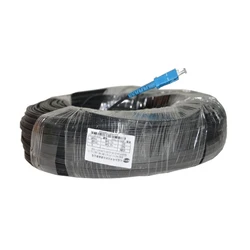 High Quality SC indoor Fiber Optic Cable Patch Cord FTTH SC Single Core Black Leather jumper