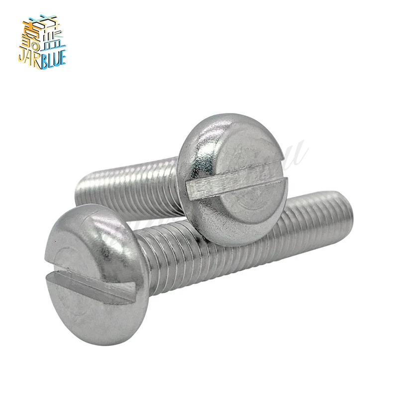 10/50pcs M1.6 M2 M2.5 M3 M4 M5 M6 304 A2-70 stainless steel GB67 Metric Threaded Slotted Pan Head Round Head Machine Screw Bolt