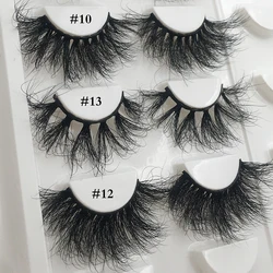 RED SIREN Mink Eyelashes 25mm Lashes 1 Pair Fluffy Messy 3D False Eyelashes Long Natural Lashes Wholesale Makeup Mink Lashes