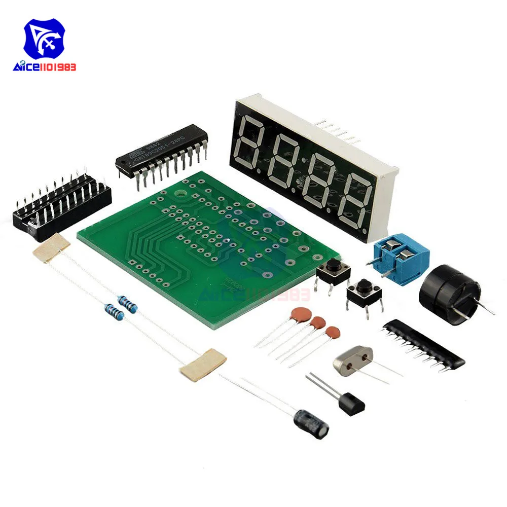 diymore AT89C2051 Digital 4 Bits Electronic Clock Electronic Component Suite DIY Kit