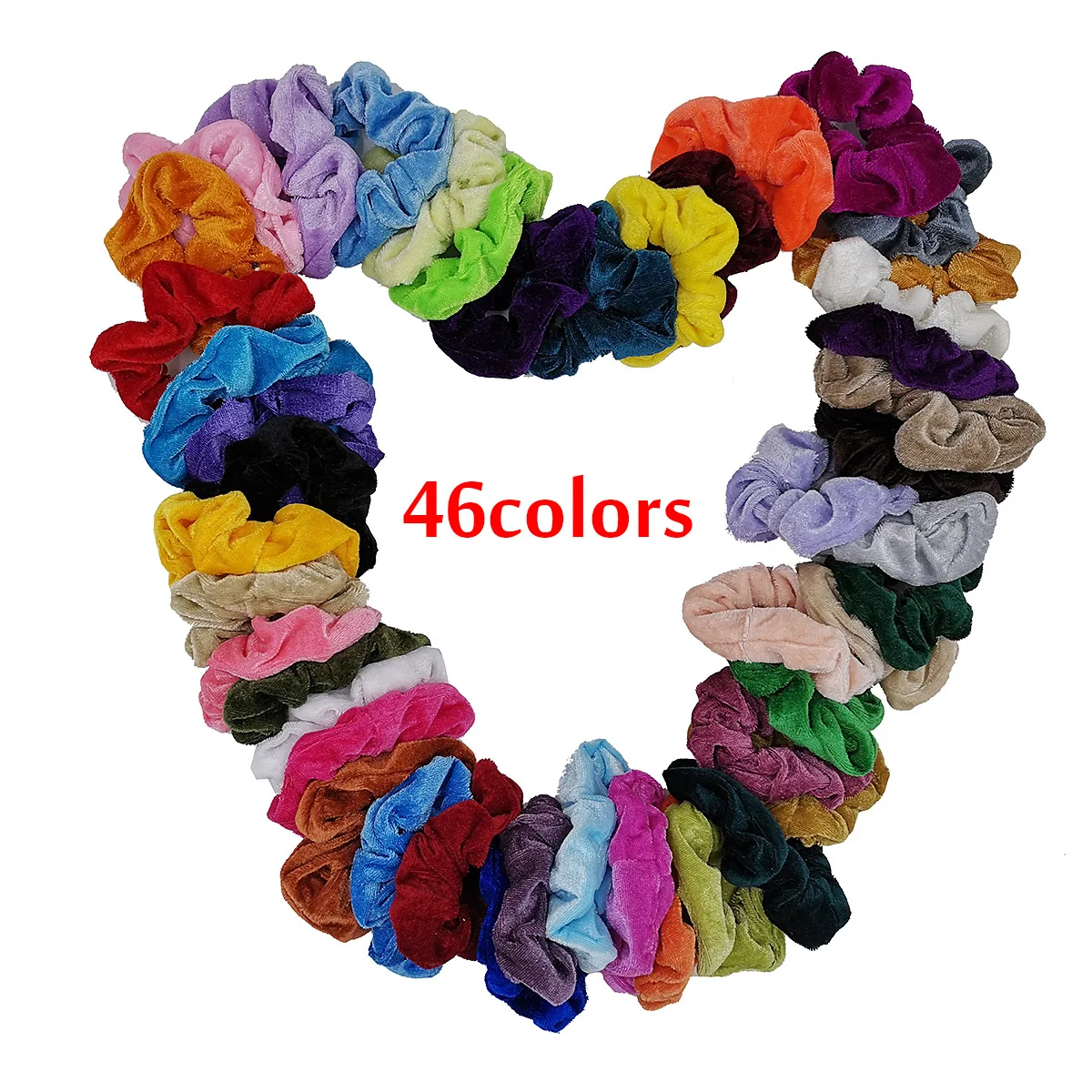 

46Colors Velvet Hair Scrunchie Elastic Hair Bands Solid Color Women Girls Headwear Ponytail Holder Hair Accessories CD001