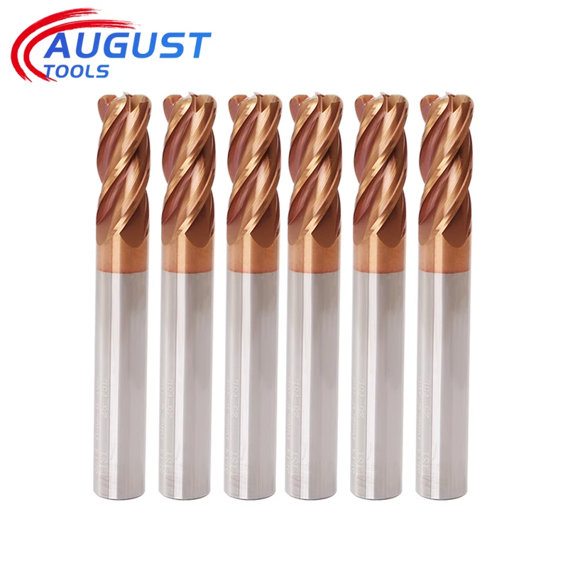 Augusttool Canto Raio Fresa Cnc r Bull Nose Fresa Carboneto de Tungstênio Aço Metal Roteador Ferramenta R0.5 r1 Flautas