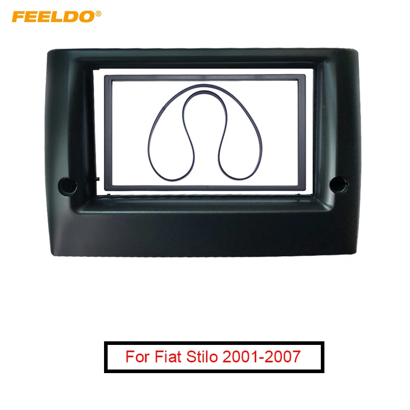 FEELDO Car 2Din Radio Fascia Frame Adapter for Fiat Stilo Stereo CD/DVD Audio Face Panel Dash Installation Trim Kit