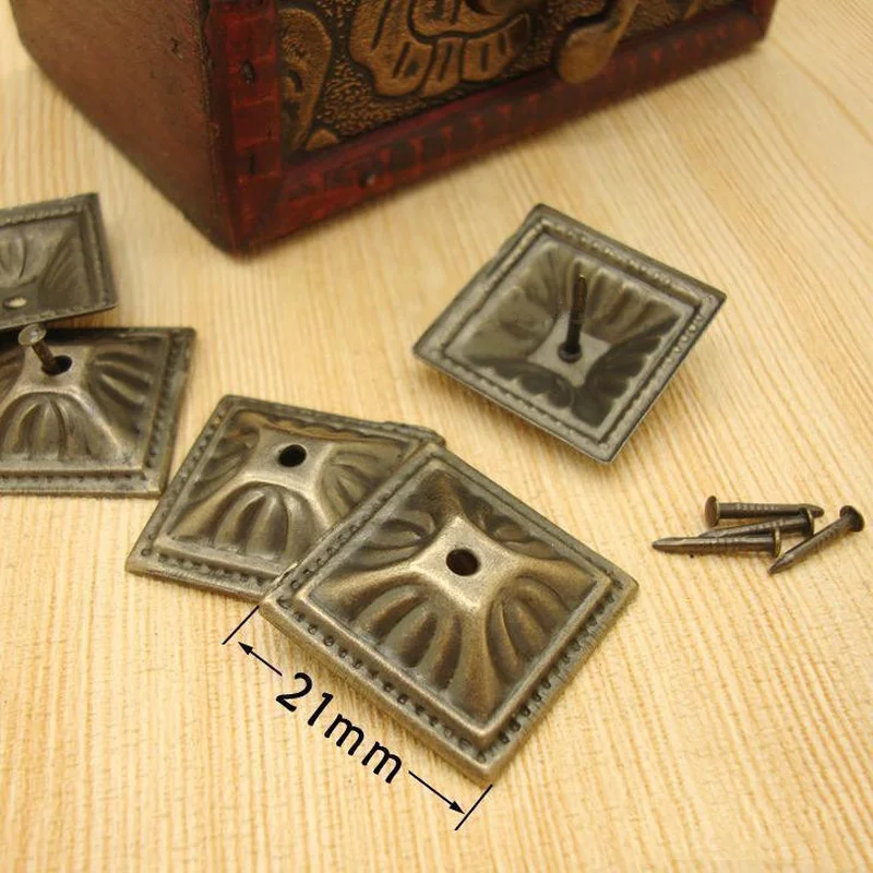 

10/20Pcs Square Upholstery Nails Antique Bronze Decorative Jewelry Case Box Sofa Door Tack Stud Pushpin Furniture Accessories