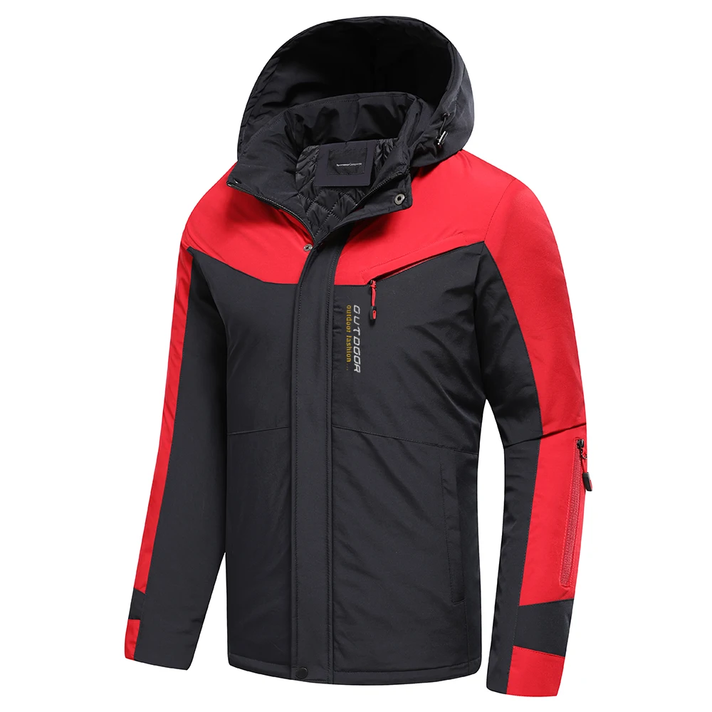 TFU Men 2022 Spring New Outdoor Windproof Thick Hood Jacket Coat Men Autumn Fashion Warm Classic Pockets Outfits Jacket Men Plus