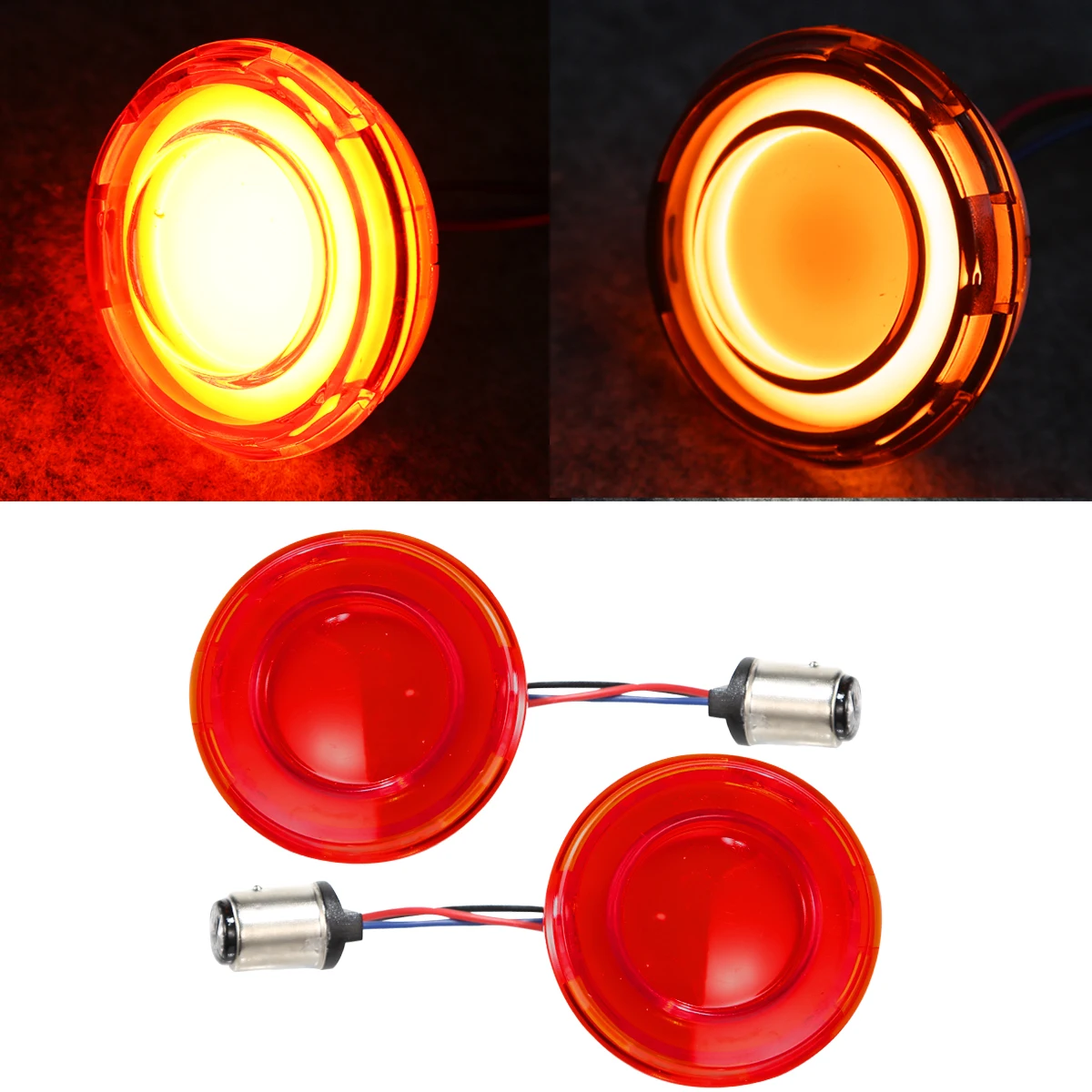 1157 LED Turn Signal Light With Indicator Lens For Harley Touring Street Glide Dyna Heritage Softail V Rod Sportster 883 1200