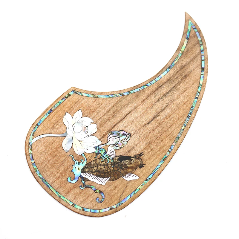 Acoustic Guitar Pickguard Maple inlaid with shell Pattern Decorated Self-adhesive Pick Guard Sticker for Guitar Acc