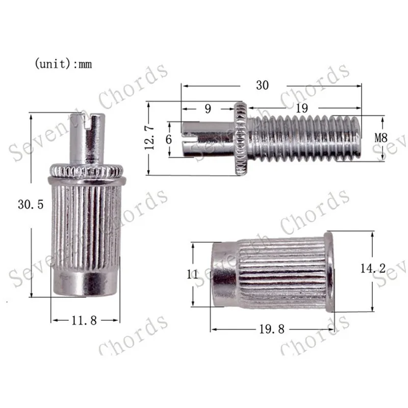 EIN Set 7 Saiten Brücke Und Saitenhalter Für E-gitarre Chrom Und Schwarz Für Wählen Musical Instrument Zubehör Teile – Detail 25