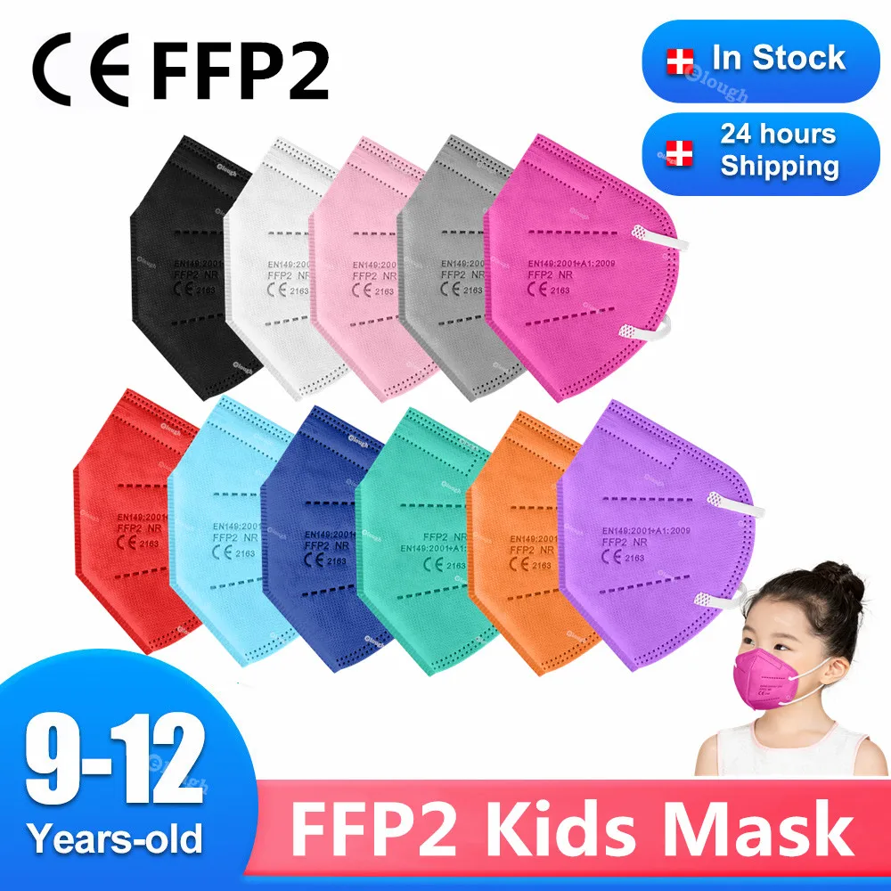 Mascarilla FFP2 reutilizable para niños, máscara aprobada, kn95, 10-100 Uds.