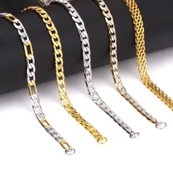 LUXUKISSKIDS 6mm 55cm Different Style Fashion Necklace Chain Men Women Jewelry Gold Color Stainless Steel For Pendant Wholesale