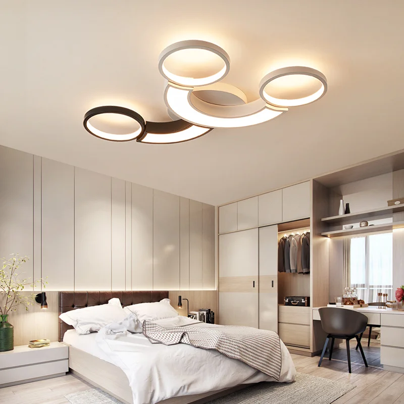

Morden Minimalist Led Bedroom Ceiling Light Creative White and Black Home Decor Living Room Lights Lustrous Kitchen Ceiling Lamp