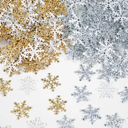 270pcs 2cm Gold Silver Snowflake Confetti Christmas Decoration For Home Artificial Snow Xmas New Year Party Decor Table Ornament