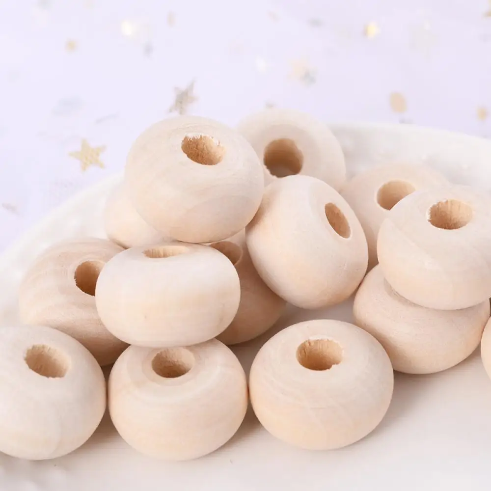 10-30Pcs 14/20/24mm Wooden Beads Natural Eco-Friendly Lead-Free Flat Spacer Loose Wood Bead DIY for Jewelry Making Handmade