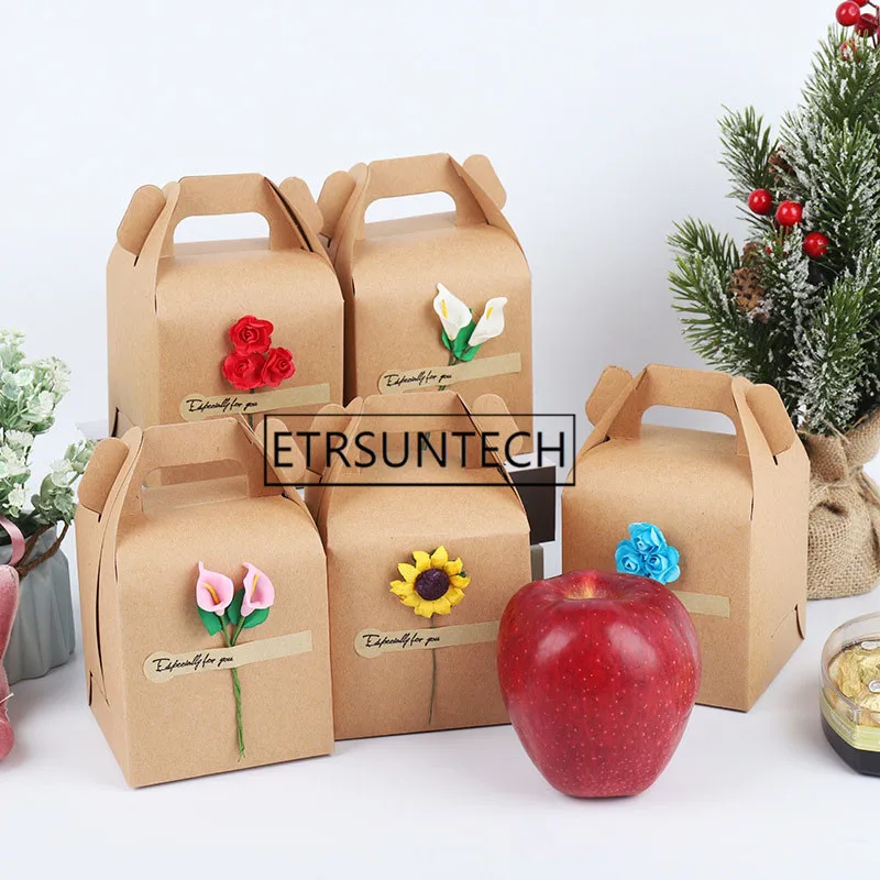 

200pcs Creative Suitcase Design Gift Bags Kraft Paper Packaging Box Favor Box Wedding Party Christmas Apple Gift Candy Box