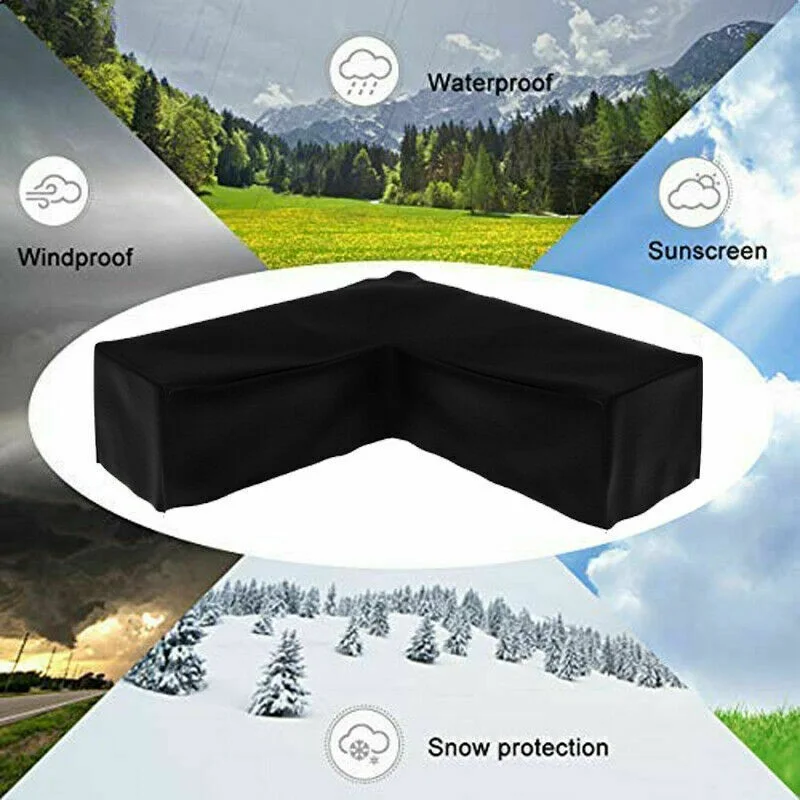 L-Shaped Sofa Waterproof Cover Furniture Cover Outdoor Garden Courtyard Rattan Sofa Dust-Proof V-Shaped Mold Cover