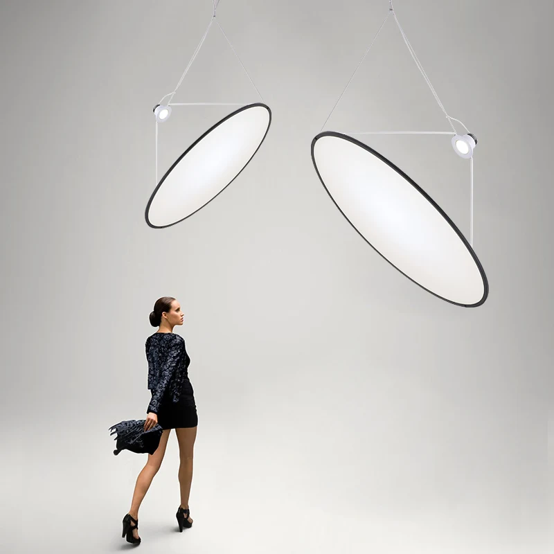 Italy Designer Pendant Lighting Modern black white pendant light  minimalist Suspension Villa Hall Hanging Light