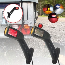 1pair 3 face 10-30V Truck Trailer Auto 4 LED Side Marker Lights Stop Lamp Indicator Light Turn Signal Light Red White Amber