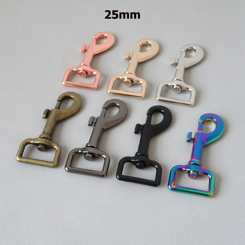 100pcs/Lot 25mm Metal Buckle Swivel Lobster Clasp Carabiner Clip Loop Snap Hook For Dog Leads Lock Hardware Sewing DIY Accessory