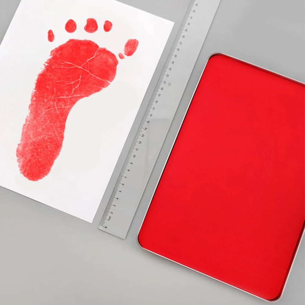 Large Rectangle Seal Paste Ink Pad Newborn Baby Fingerprint Footprint Painting Calligraphy Stone Wood Rubber Name Stamp Inkpad