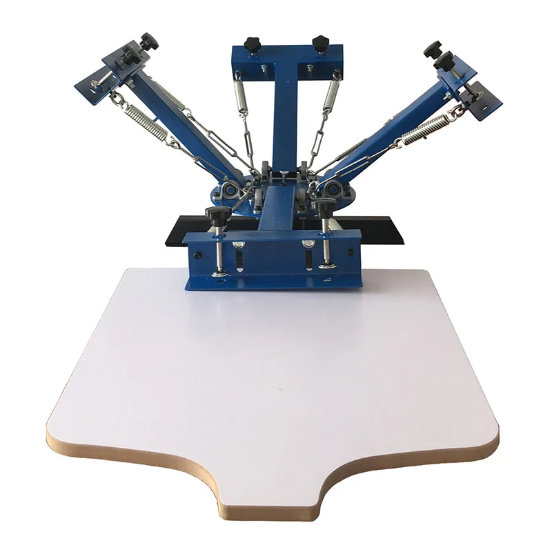 4 color 1 station Manual t shirt silk screen printing machine for sale