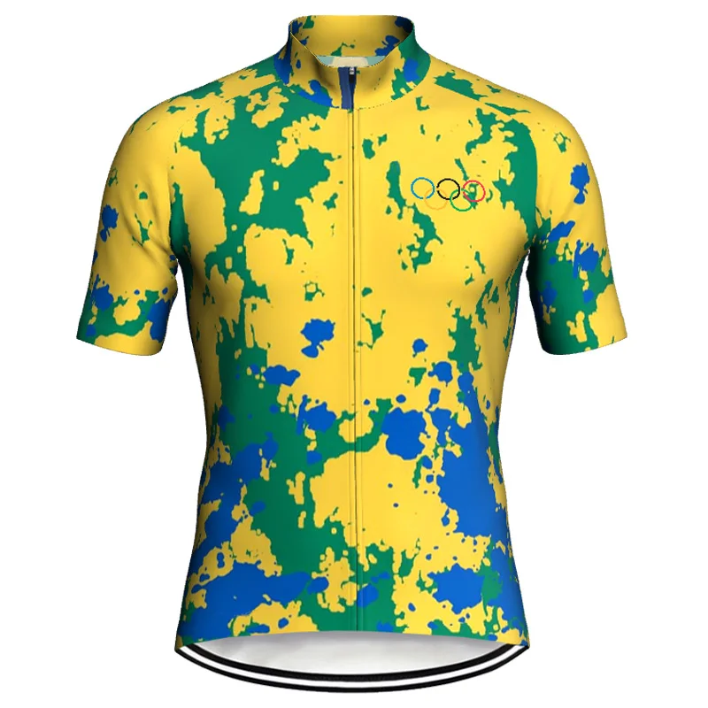 

Brazil Pro Breathable Short Cycling Jersey, Road T-shirt, MTB Motocross Jersey, Road Bike Clothing, Brazil National Bike Jersey