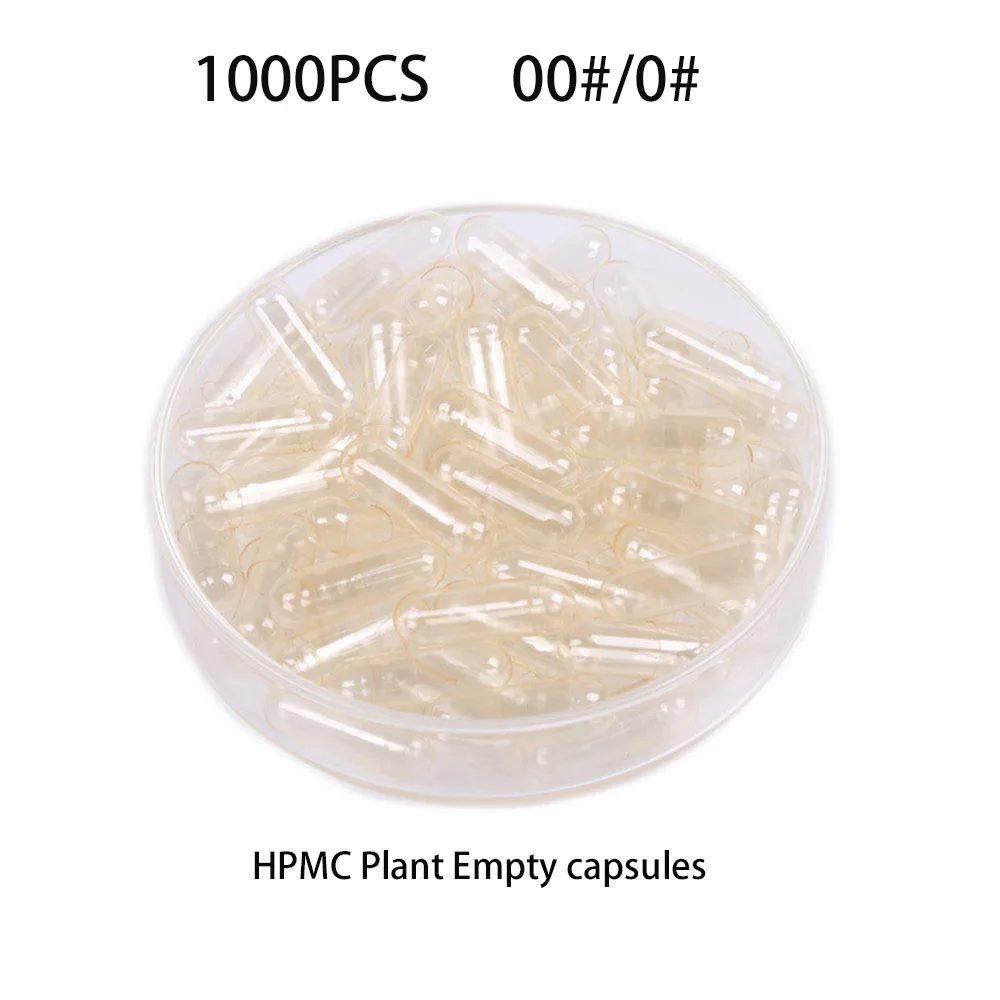 

1000PCS 00#/0# Vegetarian Capsules Joined Capsule Cellulose Clear HPMC Plant Empty Capsules, Pill Case, empty Veg Capsules