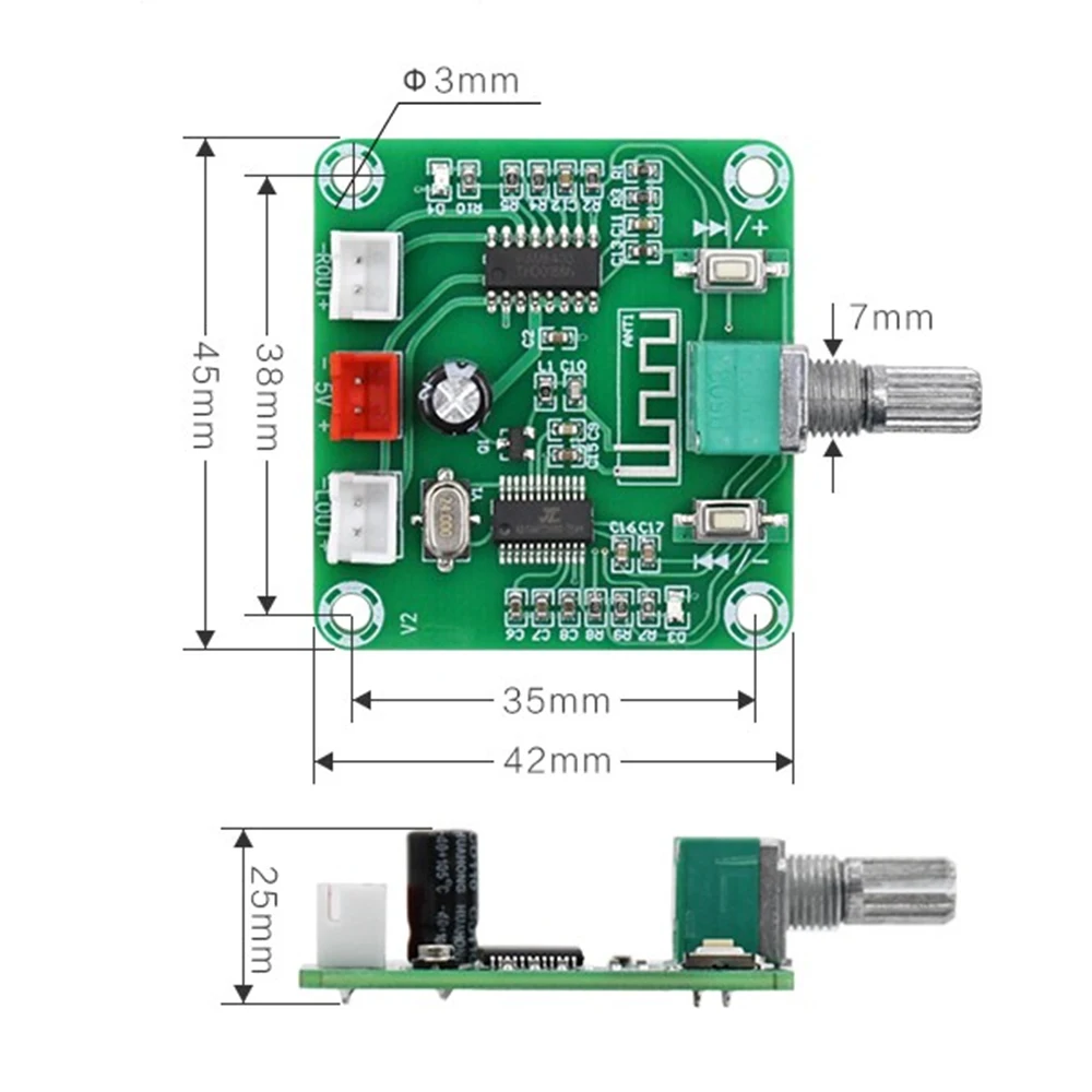 XH-A158 Bluetooth Audio Amplifier Board Ultra Clear Bluetooth 5.0 Pam8403  DIY Wireless Speaker Amplifier board 5W*2