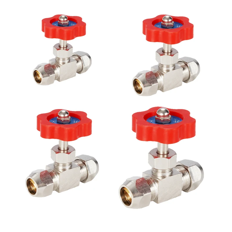 6mm 8mm 10mm 12mm Hole Dia Orange Plastic Handle Metal High Pressure Durable Tube Needle Type Globe Valve