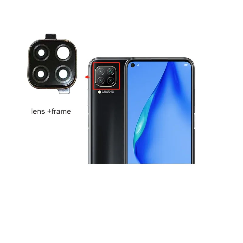 1PCS Rear Camera Glass For Huawei P40 Lite / Nova 7i Back Camera Lens With Frame Adhesive Sticker