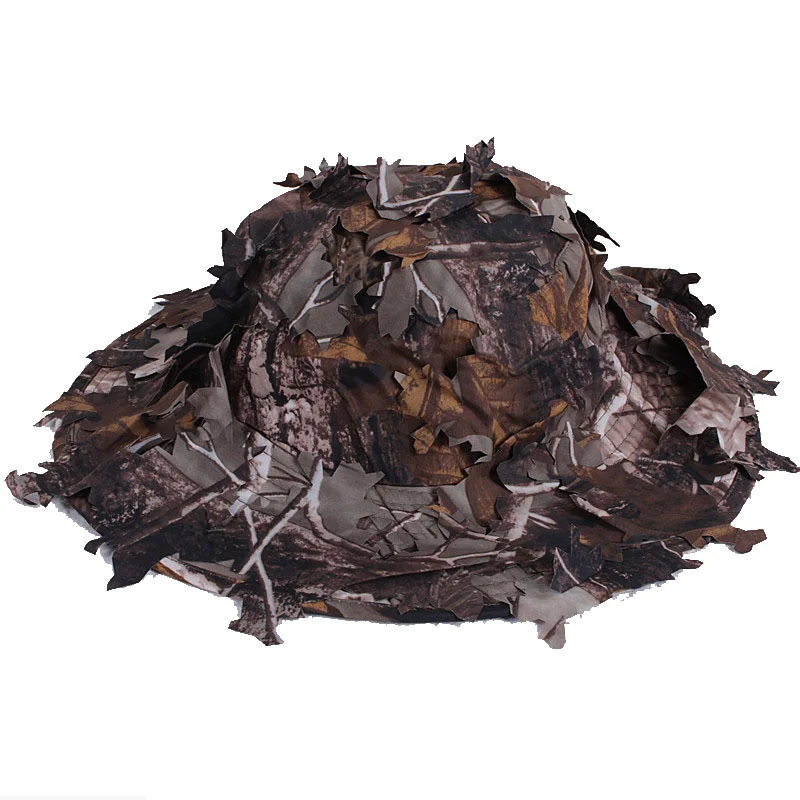 Camouflage Hunting Hat With Bionic 3D Real Tree Leaf Hunting Cap Fishing Hat For Outdoors