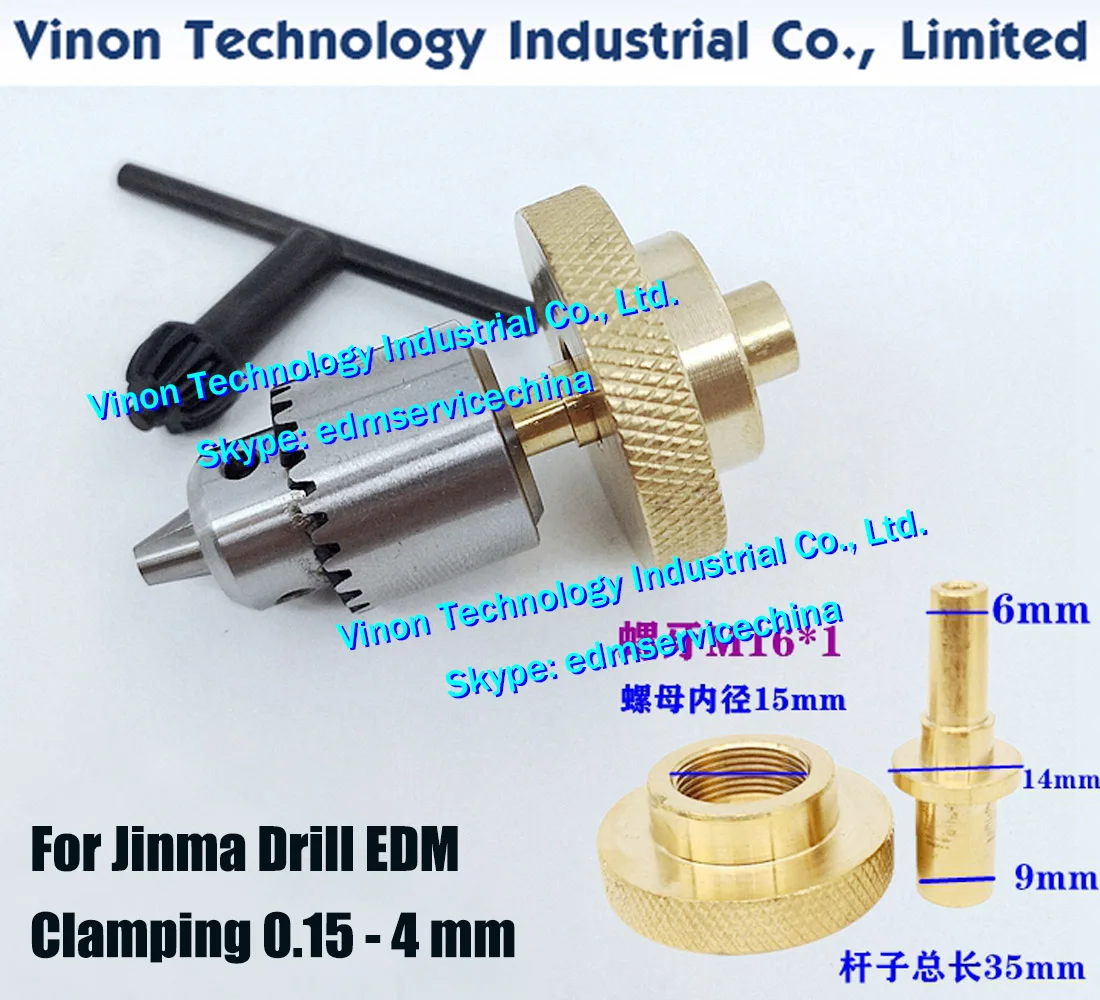 Jinma-EDM Spanner Mandril e Adaptador Set, Tubo de fixação para pequeno furo, máquina de perfuração, JINMA, diâmetro 0.15-4.0mm