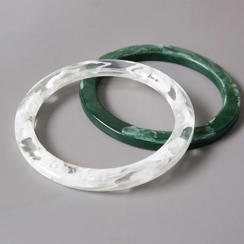 Accesorio de resina acrílica para bolso de mujer, pulsera artesanal de lujo, Circlet con asa de repuesto, color blanco y verde, novedad