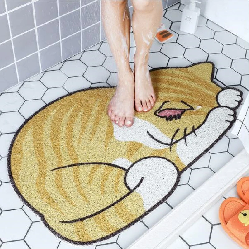 Cartoon Sand Scraping Dust Door Entrance Mat Hallway Kitchen Bathroom Non-slip Rug Dust Removal Carpet Wire Loop Footpad Doormat