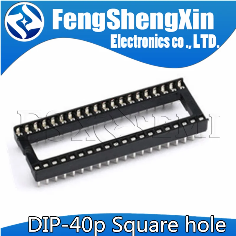 5pcs DIP-40 Round Hole Square hole 40 Pins 2.54MM DIP DIP40 IC Sockets Adaptor Solder Type IC Connector