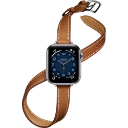 Attelage Double Tour For Apple Watch band 40mm 44mm 41mm 45mm 42mm 38mm Genuine Leather bracelet iWatch Serie 3 4 5 6 SE 7 strap