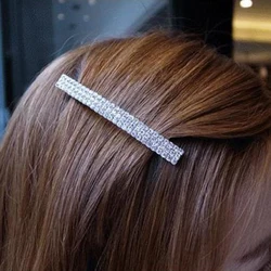 Rhinestone Rectangle French Barrette Hairpin Automatic Spring Clips