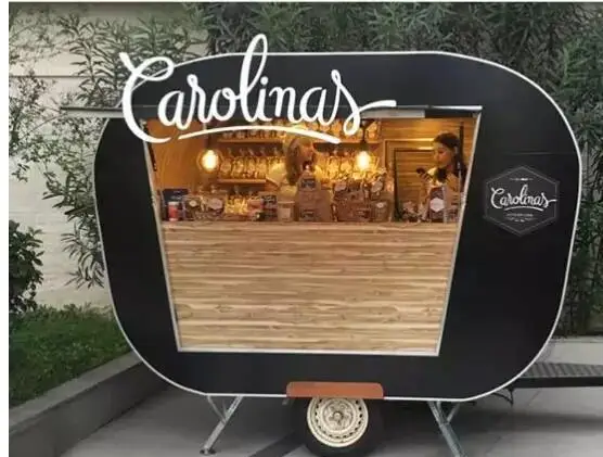 Mobiele Voedsel Winkelwagen Trailer Concessie Street Food Truck Van Ijs Koffie Catering Getrokken Kiosk